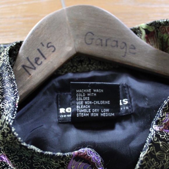 VTG Robert Louis Butterfly Print Silk Jacket M - Picture 14 of 14